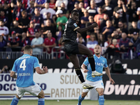 Zito Luvumbo (#77 Cagliari Calcio) during the Serie A TIM match between Cagliari Calcio and Napoli SSC in Italy on September 15, 2024 (