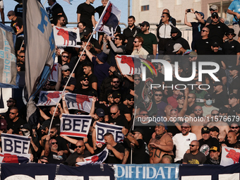 A Napoli supporter during the Serie A TIM match between Cagliari Calcio and Napoli SSC in Italy on September 15, 2024 (