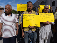 Immigrant communities in the Naples area stage a procession in Grumo Nevano, Italy, on Sunday against recent attacks on their members. ''Eno...