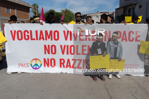 Immigrant communities in the Naples area stage a procession in Grumo Nevano, Italy, on Sunday against recent attacks on their members. ''Eno...