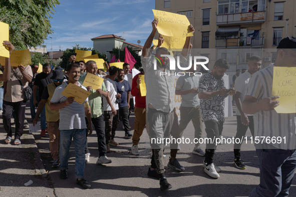 Immigrant communities in the Naples area stage a procession in Grumo Nevano, Italy, on Sunday against recent attacks on their members. ''Eno...