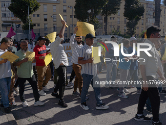 Immigrant communities in the Naples area stage a procession in Grumo Nevano, Italy, on Sunday against recent attacks on their members. ''Eno...