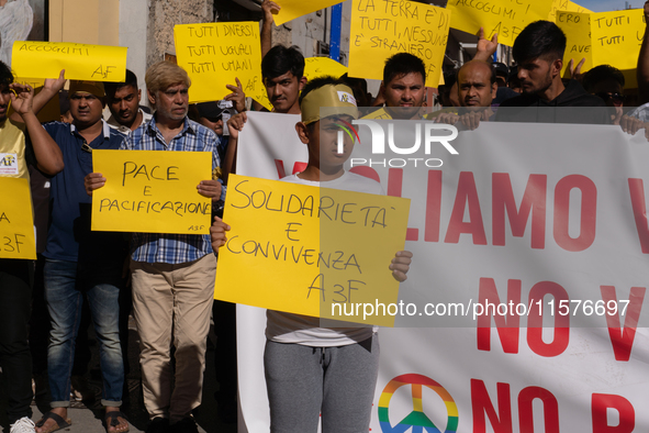 Immigrant communities in the Naples area stage a procession in Grumo Nevano, Italy, on Sunday against recent attacks on their members. ''Eno...