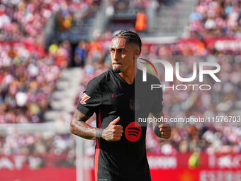 Raphinha of FC Barcelona during the La Liga EA SPORTS match against Girona in Barcelona, Spain, on September 15, 2024 (