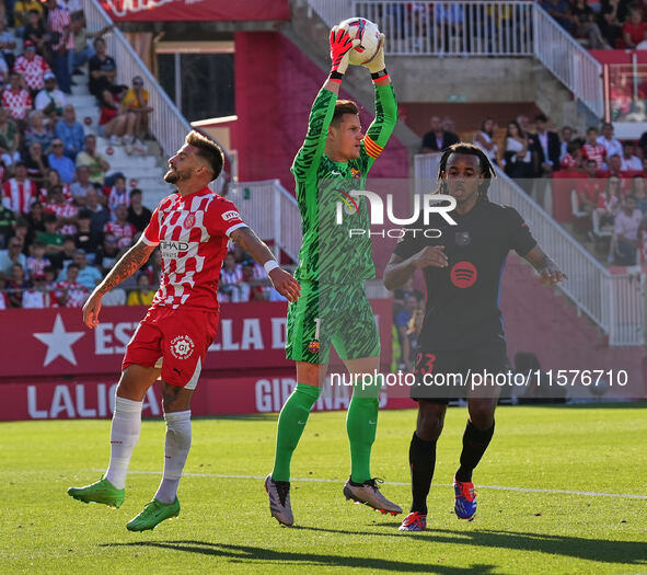 Marc-Andre ter Stegen of FC Barcelona during the La Liga EA SPORTS match against Girona in Barcelona, Spain, on September 15, 2024 