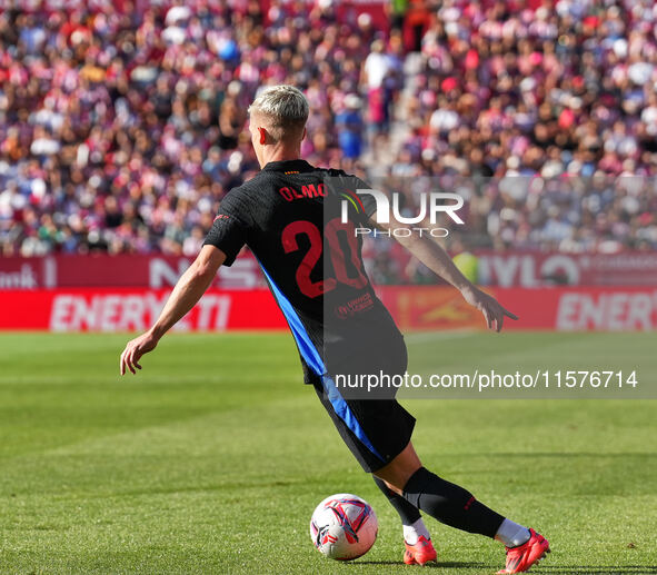 Dani Olmo of FC Barcelona during the La Liga EA SPORTS match against Girona in Barcelona, Spain, on September 15, 2024 