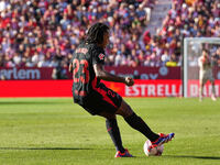 Jules Kounde of FC Barcelona during the La Liga EA SPORTS match against Girona in Barcelona, Spain, on September 15, 2024 (