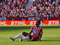 Jhon Solis of Girona during the La Liga EA SPORTS match against FC Barcelona in Girona, Spain, on September 15, 2024 (