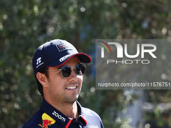 Sergio Perez of Red Bull Racing ahead of the Formula 1 Grand Prix of Azerbaijan at Baku City Circuit in Baku, Azerbaijan on September 15, 20...