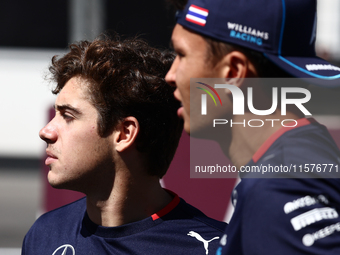 Franco Colapinto and Alexander Albon of Williams ahead of the Formula 1 Grand Prix of Azerbaijan at Baku City Circuit in Baku, Azerbaijan on...