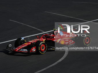 Carlos Sainz of Ferrari during the Formula 1 Grand Prix of Azerbaijan at Baku City Circuit in Baku, Azerbaijan on September 15, 2024. (