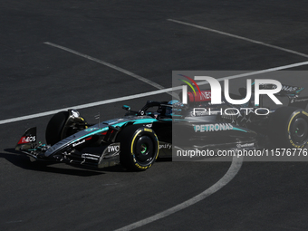 George Russell of Mercedes during the Formula 1 Grand Prix of Azerbaijan at Baku City Circuit in Baku, Azerbaijan on September 15, 2024. (