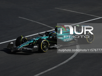 Fernando Alonso of Aston Martin Aramco during the Formula 1 Grand Prix of Azerbaijan at Baku City Circuit in Baku, Azerbaijan on September 1...