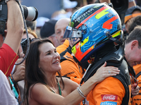 Nicole Piastri and Oscar Piastri of McLaren after the Formula 1 Grand Prix of Azerbaijan at Baku City Circuit in Baku, Azerbaijan on Septemb...