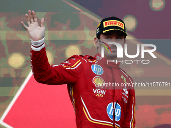 Charles Leclerc of Ferrari after the Formula 1 Grand Prix of Azerbaijan at Baku City Circuit in Baku, Azerbaijan on September 15, 2024. (