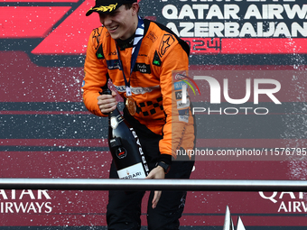 Oscar Piastri of McLaren after the Formula 1 Grand Prix of Azerbaijan at Baku City Circuit in Baku, Azerbaijan on September 15, 2024. (