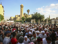 Egyptian Muslims parade to celebrate Moulid Al-Nabi, the birthday of the Prophet Muhammad, in Cairo, Egypt, on September 15, 2024. (