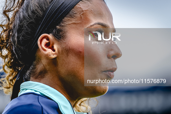 Assistant referee Shona Shukrula during the match between Willem II and RKC at the Koning Willem II stadium for the Dutch Eredivisie season...