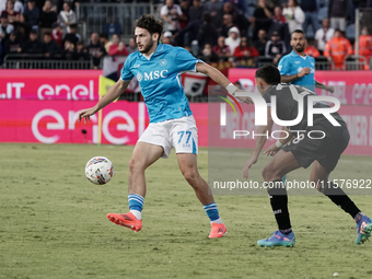 Khvicha Kvaratskhelia (Napoli SSC) during the Serie A TIM match between Cagliari Calcio and Napoli SSC in Italy, on September 15, 2024 (