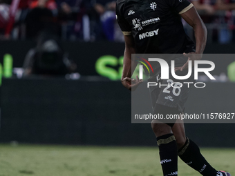 Yerry Mina (#26 Cagliari Calcio) during the Serie A TIM match between Cagliari Calcio and Napoli SSC in Italy, on September 15, 2024 (