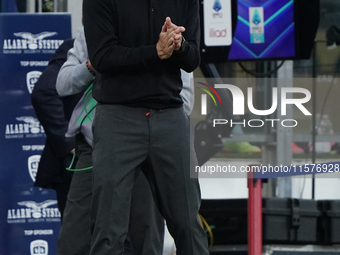 Antonio Conte coaches Napoli SSC during the Serie A TIM match between Cagliari Calcio and Napoli SSC in Italy, on September 15, 2024. (