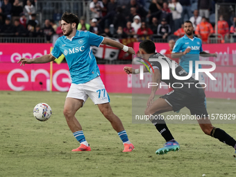 Khvicha Kvaratskhelia (Napoli SSC) during the Serie A TIM match between Cagliari Calcio and Napoli SSC in Italy, on September 15, 2024 (