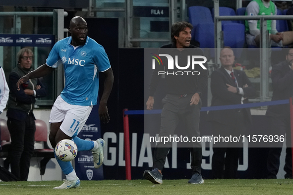 Romelu Lukaku (Napoli SSC) during the Serie A TIM match between Cagliari Calcio and Napoli SSC in Italy on September 15, 2024 