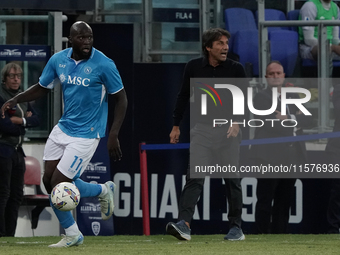 Romelu Lukaku (Napoli SSC) during the Serie A TIM match between Cagliari Calcio and Napoli SSC in Italy on September 15, 2024 (