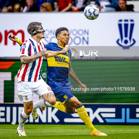 Willem II player Mickael Tirpan and RKC player Richonell Margaret during the match Willem II vs. RKC at the Koning Willem II stadium for the...