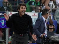 Antonio Conte coaches Napoli SSC during the Serie A TIM match between Cagliari Calcio and Napoli SSC in Italy, on September 15, 2024. (