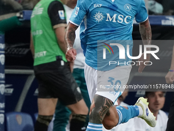 Pasquale Mazzocchi (Napoli SSC) during the Serie A TIM match between Cagliari Calcio and Napoli SSC in Italy on September 15, 2024 (