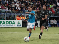 Matteo Politano (Napoli SSC) and Tommaso Augello (#27 Cagliari Calcio) during the Serie A TIM match between Cagliari Calcio and Napoli SSC i...