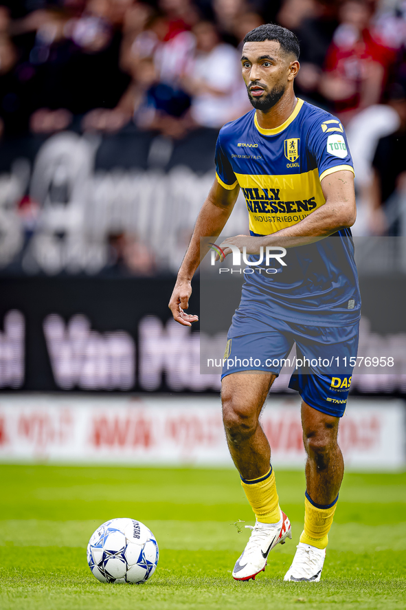 RKC player Yassin Oukili plays during the match Willem II vs. RKC at the Koning Willem II stadium for the Dutch Eredivisie season 2024-2025...