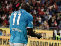 Romelu Lukaku of Napoli SSC celebrates during the Serie A TIM match between Cagliari Calcio and Napoli SSC in Italy on September 15, 2024 (