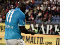 Romelu Lukaku of Napoli SSC celebrates during the Serie A TIM match between Cagliari Calcio and Napoli SSC in Italy on September 15, 2024 (