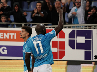 Romelu Lukaku of Napoli SSC celebrates during the Serie A TIM match between Cagliari Calcio and Napoli SSC in Italy on September 15, 2024 (