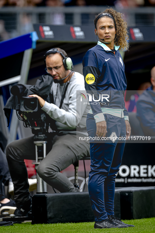 Assistant referee Shona Shukrula during the match between Willem II and RKC at the Koning Willem II stadium for the Dutch Eredivisie season...