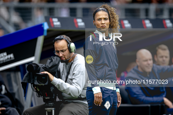 Assistant referee Shona Shukrula during the match between Willem II and RKC at the Koning Willem II stadium for the Dutch Eredivisie season...