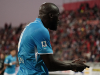 Romelu Lukaku of Napoli SSC celebrates during the Serie A TIM match between Cagliari Calcio and Napoli SSC in Italy on September 15, 2024 (