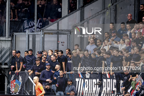 Supporters of Willem II during the match Willem II vs. RKC at the Koning Willem II stadium for the Dutch Eredivisie season 2024-2025 in Tilb...