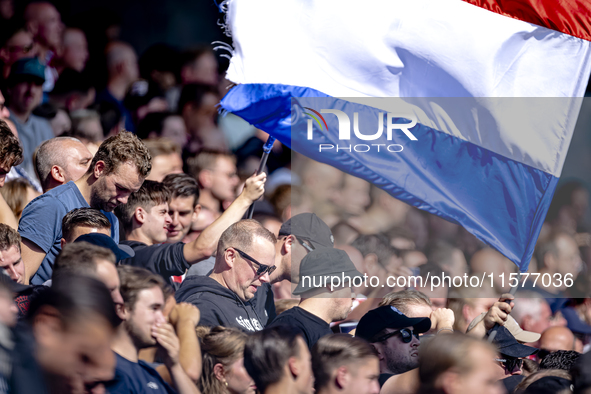 Supporters of Willem II during the match Willem II vs. RKC at the Koning Willem II stadium for the Dutch Eredivisie season 2024-2025 in Tilb...