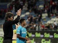 Antonio Conte coaches Napoli SSC during the Serie A TIM match between Cagliari Calcio and Napoli SSC in Italy, on September 15, 2024. (