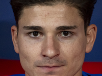 Julian Alvarez of Atletico de Madrid sits on the bench during the La Liga EA Sports 2024/25 football match between Atletico Madrid and Valen...