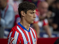 Robin Le Normand of Atletico de Madrid enters the field during the La Liga EA Sports 2024/25 football match between Atletico Madrid and Vale...