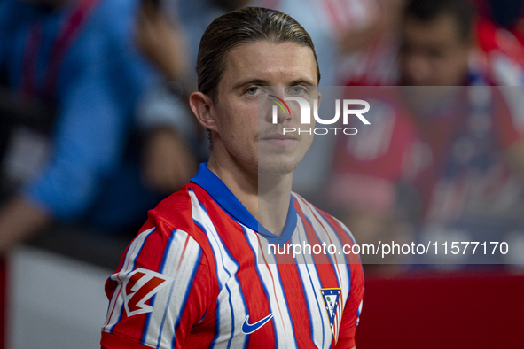 Conor Gallagher of Atletico de Madrid enters the field during the La Liga EA Sports 2024/25 football match between Atletico Madrid and Valen...