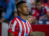 Samuel Lino of Atletico de Madrid enters the field during the La Liga EA Sports 2024/25 football match between Atletico Madrid and Valencia...