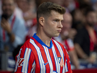 Alexander Sorloth of Atletico de Madrid enters the field during the La Liga EA Sports 2024/25 football match between Atletico Madrid and Val...