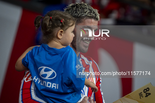 Rodrigo De Paul of Atletico de Madrid enters the field during the La Liga EA Sports 2024/25 football match between Atletico Madrid and Valen...