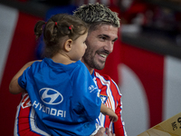 Rodrigo De Paul of Atletico de Madrid enters the field during the La Liga EA Sports 2024/25 football match between Atletico Madrid and Valen...