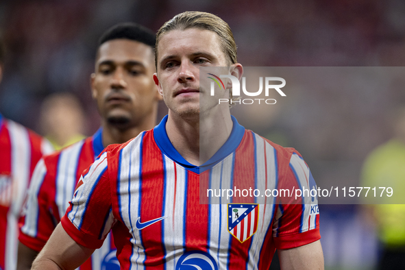 Conor Gallagher of Atletico de Madrid is seen before the La Liga EA Sports 2024/25 football match between Atletico Madrid and Valencia CF at...